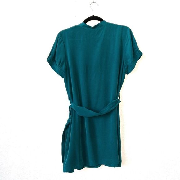 Tabitha x Anthropologie Teal Tranquil Flow Silk Tunic Size 10 - Picture 4 of 5